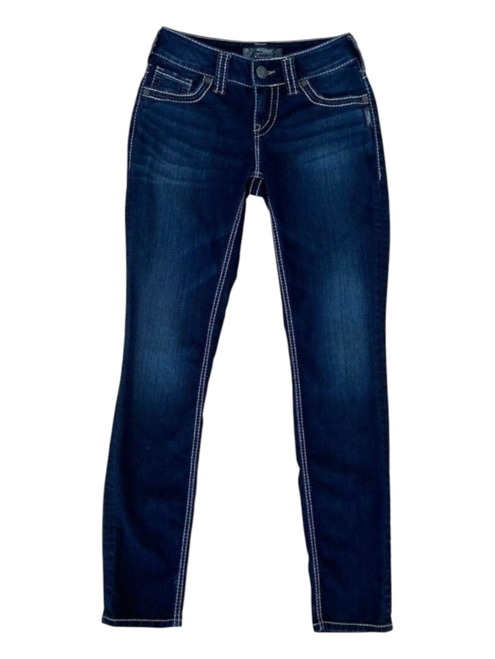 Silver jeans western jeans Suki skinny low rise contrasting stitches stretch s26